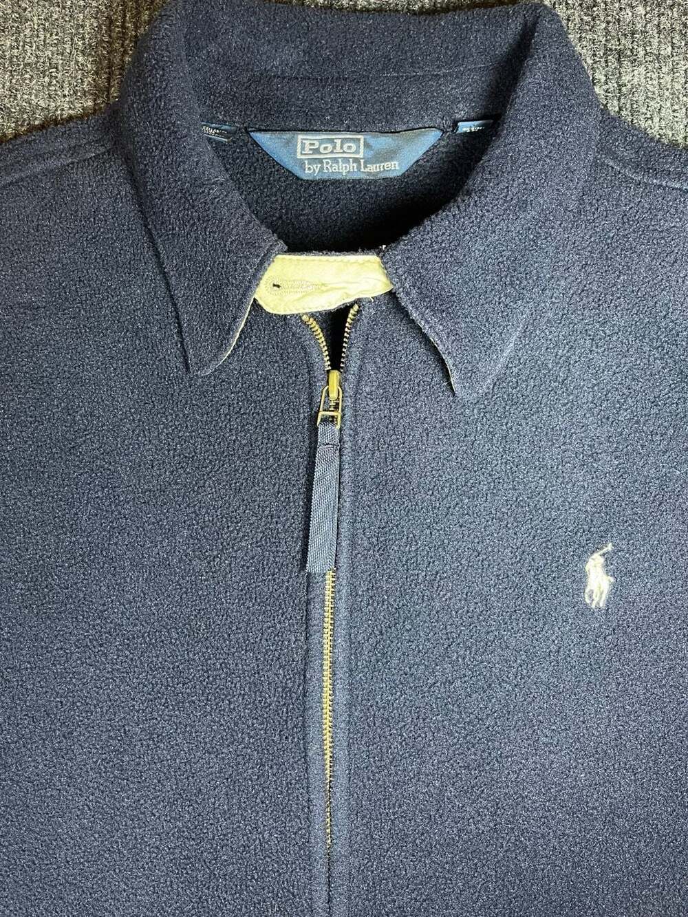 Polo Ralph Lauren Fleece Jacket Size XL Navy Full Zip Bomber Polartec